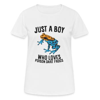 Nur ein Junge, der Gift Pfeil Frösche liebt - Frauen T-Shirt atmungsaktiv - Weiß - Vorne - AI Model Female 172 dark (172cm)