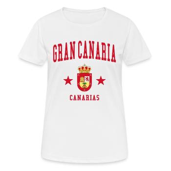 Gran Canaria - Frauen T-Shirt atmungsaktiv - Weiß - Vorne - AI Model Female 172 dark (172cm)
