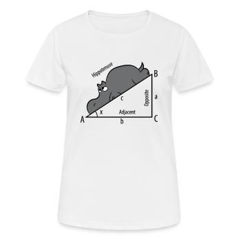 Mathe Pythagoras Hypothenuse Nilpferd Hippo - Frauen T-Shirt atmungsaktiv - Weiß - Vorne - AI Model Female 172 dark (172cm)