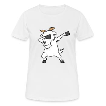 Dabbing Chèvre Drôle De bave - T-shirt respirant Femme - blanc - Devant - AI Model Female 172 dark (172cm)