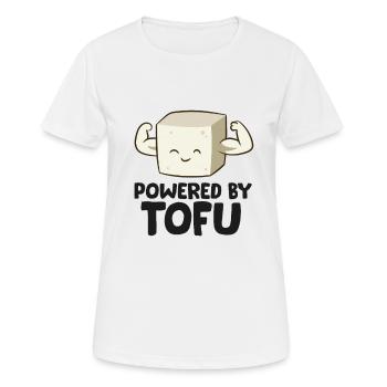 Powered By Tofu Vegan Vegetarian Love Tofu - T-shirt respirant Femme - blanc - Devant - AI Model Female 172 dark (172cm)