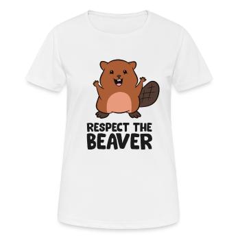 Respektiere den Biber Liebe Biber - Frauen T-Shirt atmungsaktiv - Weiß - Vorne - AI Model Female 172 dark (172cm)