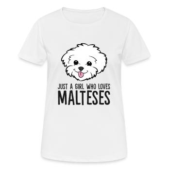 Chien maltais Juste une fille qui aime le maltais - T-shirt respirant Femme - blanc - Devant - AI Model Female 172 dark (172cm)