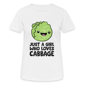Nur ein Mädchen, das den Kohl liebt - Frauen T-Shirt atmungsaktiv - Weiß - Vorne - AI Model Female 172 dark (172cm)