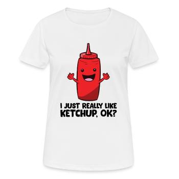 J’aime beaucoup le ketchup, d’accord? Ketchup - T-shirt respirant Femme - blanc - Devant - AI Model Female 172 dark (172cm)