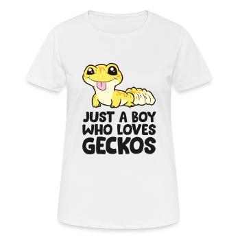 Nur ein Junge, der Geckos liebt Niedlicher - Frauen T-Shirt atmungsaktiv - Weiß - Vorne - AI Model Female 172 dark (172cm)