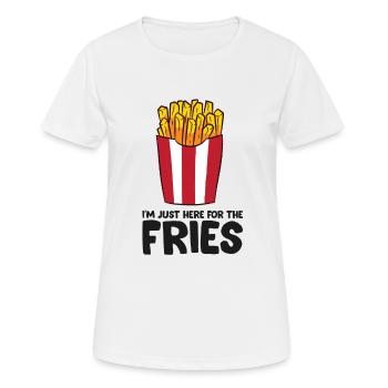Je ne suis là que pour les frites Français les frites - T-shirt respirant Femme - blanc - Devant - AI Model Female 172 dark (172cm)