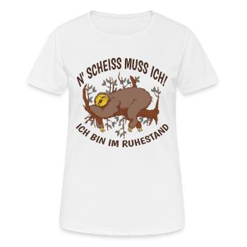 N' Scheiss Muss Ich Ich Bin Im Ruhestand Faultier - Frauen T-Shirt atmungsaktiv - Weiß - Vorne - AI Model Female 172 dark (172cm)