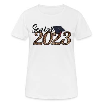 Senior 2023 Leopard Skin Graduate Graduation Geschenk - Frauen T-Shirt atmungsaktiv - Weiß - Vorne - AI Model Female 172 dark (172cm)