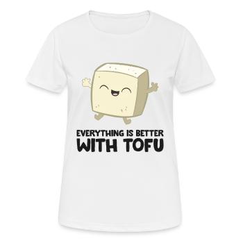 Tofu Vegan Food Tout est mieux avec le tofu - T-shirt respirant Femme - blanc - Devant - AI Model Female 172 dark (172cm)