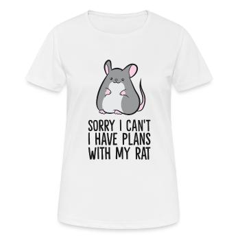 Ich kann leider nicht, ich habe Pläne mit meiner - Frauen T-Shirt atmungsaktiv - Weiß - Vorne - AI Model Female 172 dark (172cm)