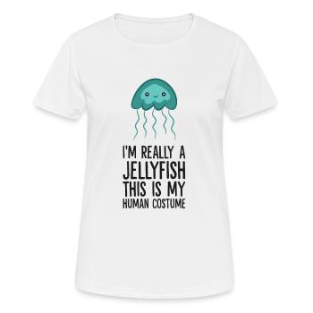 Ich bin wirklich eine Qualle Dies ist mein - Frauen T-Shirt atmungsaktiv - Weiß - Vorne - AI Model Female 172 dark (172cm)
