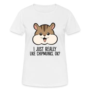 J’aime vraiment chipmunks, ok, doux - T-shirt respirant Femme - blanc - Devant - AI Model Female 172 dark (172cm)