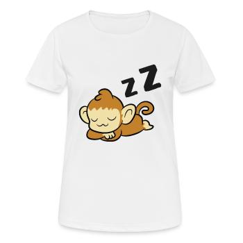 Schlafender Affe Affe Müder Affe - Frauen T-Shirt atmungsaktiv - Weiß - Vorne - AI Model Female 172 dark (172cm)