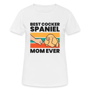 Cocker Spaniel Mama Meilleur Cocker Spaniel Maman Jamais - T-shirt respirant Femme - blanc - Devant - AI Model Female 172 dark (172cm)