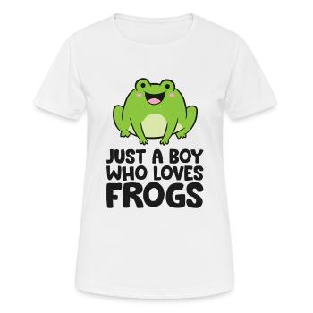 Juste un garçon qui aime les grenouilles - T-shirt respirant Femme - blanc - Devant - AI Model Female 172 dark (172cm)