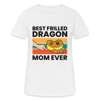 Lézard Dragon Curled Mama Meilleur - T-shirt respirant Femme - blanc - Devant - AI Model Female 172 dark (172cm)