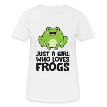 Juste une fille qui aime les grenouilles - T-shirt respirant Femme - blanc - Devant - AI Model Female 172 dark (172cm)