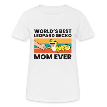 Leopard Gecko Mama World's Best Leopard Gecko Mom - Frauen T-Shirt atmungsaktiv - Weiß - Vorne - AI Model Female 172 dark (172cm)