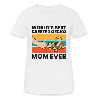 Crested Gecko Mama World's Best Crested Gecko Mom - Frauen T-Shirt atmungsaktiv - Weiß - Vorne - AI Model Female 172 dark (172cm)