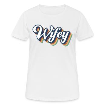 Retro Wifey Matching Paar Hochzeitsfeier Ehe - Frauen T-Shirt atmungsaktiv - Weiß - Vorne - AI Model Female 172 dark (172cm)