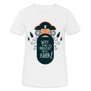 CAUSE THEY ARRR! - Pirate Proverbs Shirt - Women's Breathable T-Shirt - white - Front - AI Model Female 172 dark (172cm)