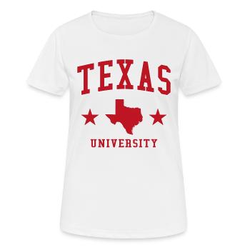 Université du Texas - T-shirt respirant Femme - blanc - Devant - AI Model Female 172 dark (172cm)
