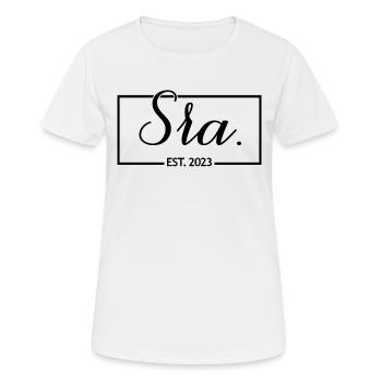Sra. Est. 2023 Engagement Wedding Bridal Shower - Women's Breathable T-Shirt - white - Front - AI Model Female 172 dark (172cm)