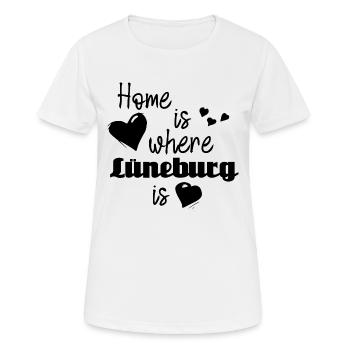 Zuhause in Lüneburg - Home is where Lüneburg is - Frauen T-Shirt atmungsaktiv - Weiß - Vorne - AI Model Female 172 dark (172cm)