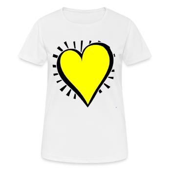 Herz gelb Geschenkidee Liebe Sonne - Frauen T-Shirt atmungsaktiv - Weiß - Vorne - AI Model Female 172 dark (172cm)