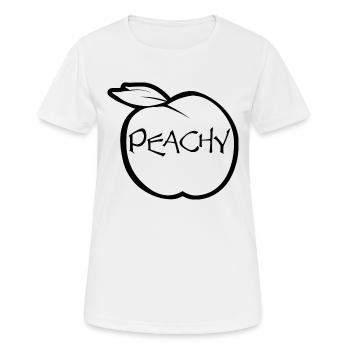 Peachy le T-shirt girly estivale avec pêche - T-shirt respirant Femme - blanc - Devant - AI Model Female 172 dark (172cm)