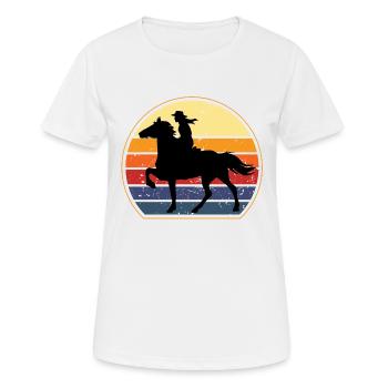 Western riding Western rider riding a western horse - Women's Breathable T-Shirt - white - Front - AI Model Female 172 dark (172cm)