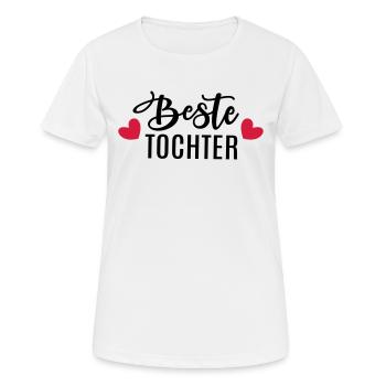 Beste Tochter Töchter Geschenkidee Geburtstag Herz - Frauen T-Shirt atmungsaktiv - Weiß - Vorne - AI Model Female 172 dark (172cm)