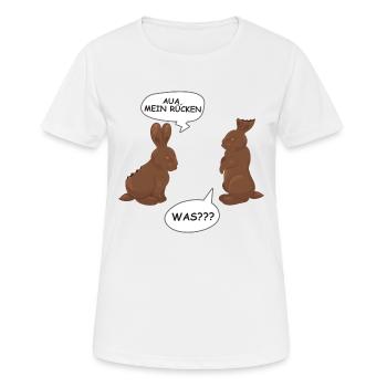 Lustiger Hase Kaninchen aus Schokolade Hasen - Frauen T-Shirt atmungsaktiv - Weiß - Vorne - AI Model Female 172 dark (172cm)