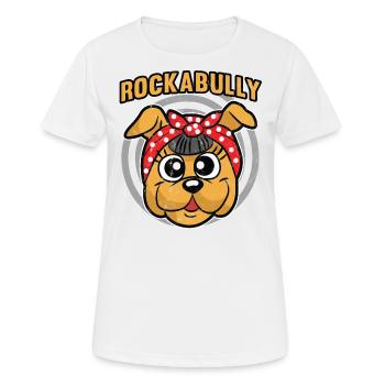 Rockabilly Bully Hund - Frauen T-Shirt atmungsaktiv - Weiß - Vorne - AI Model Female 172 dark (172cm)