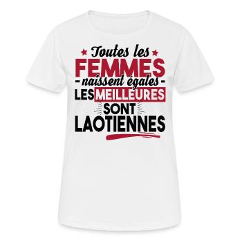 Laotienne Laos Asie Pays Origine Cadeau T-shirt - T-shirt respirant Femme - blanc - Devant - AI Model Female 172 dark (172cm)