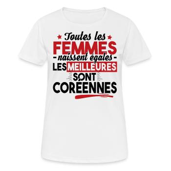 Coréenne Corée Asie Séoul Femme Cadeau T-shirt - T-shirt respirant Femme - blanc - Devant - AI Model Female 172 dark (172cm)
