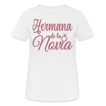 Hermana de la Novia Bride's Sister Wedding Party - Women's Breathable T-Shirt - white - Front - AI Model Female 172 dark (172cm)
