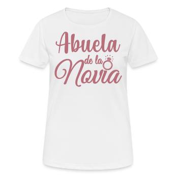 Abuela de la Novia Bride's Grandma Wedding Party - Women's Breathable T-Shirt - white - Front - AI Model Female 172 dark (172cm)