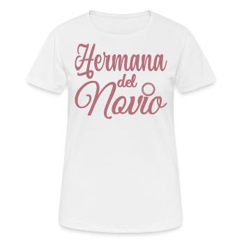 Hermana del Novio Groom's Sister Wedding Party - Women's Breathable T-Shirt - white - Front - AI Model Female 172 dark (172cm)