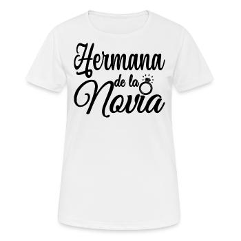 Hermana de la Novia Bride's Sister Wedding Gift - Women's Breathable T-Shirt - white - Front - AI Model Female 172 dark (172cm)
