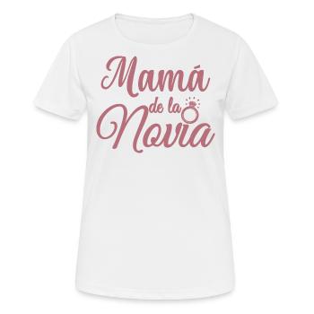 Mama de la Novia Bride's Mother Wedding Gift - Women's Breathable T-Shirt - white - Front - AI Model Female 172 dark (172cm)