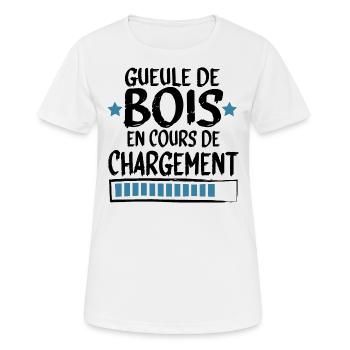 Gueule Bois Alcool Bière Whisky Cadeau - T-shirt respirant Femme - blanc - Devant - AI Model Female 172 dark (172cm)