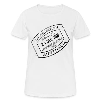 Travel stamp - Women's Breathable T-Shirt - white - Front - AI Model Female 172 dark (172cm)