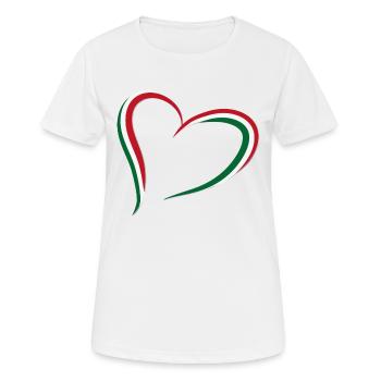 drapeau coeur italie - T-shirt respirant Femme - blanc - Devant - AI Model Female 172 dark (172cm)