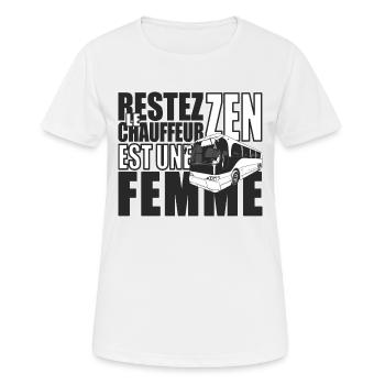 Cadeau femme conductrice de bus conductrice de car - T-shirt respirant Femme - blanc - Devant - AI Model Female 172 dark (172cm)