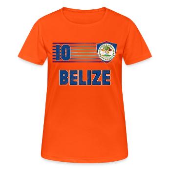 Belize Fußball Mannschaft - Frauen T-Shirt atmungsaktiv - Neonorange - Vorne - AI Model Female 172 dark (172cm)