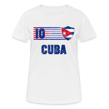 Kuba Fußball Mannschaft - Frauen T-Shirt atmungsaktiv - Weiß - Vorne - AI Model Female 172 dark (172cm)
