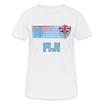 Équipe des Fidji de football - T-shirt respirant Femme - blanc - Devant - AI Model Female 172 dark (172cm)