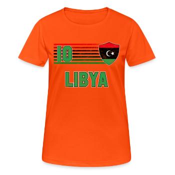 Libyen Fußball Mannschaft - Frauen T-Shirt atmungsaktiv - Neonorange - Vorne - AI Model Female 172 dark (172cm)